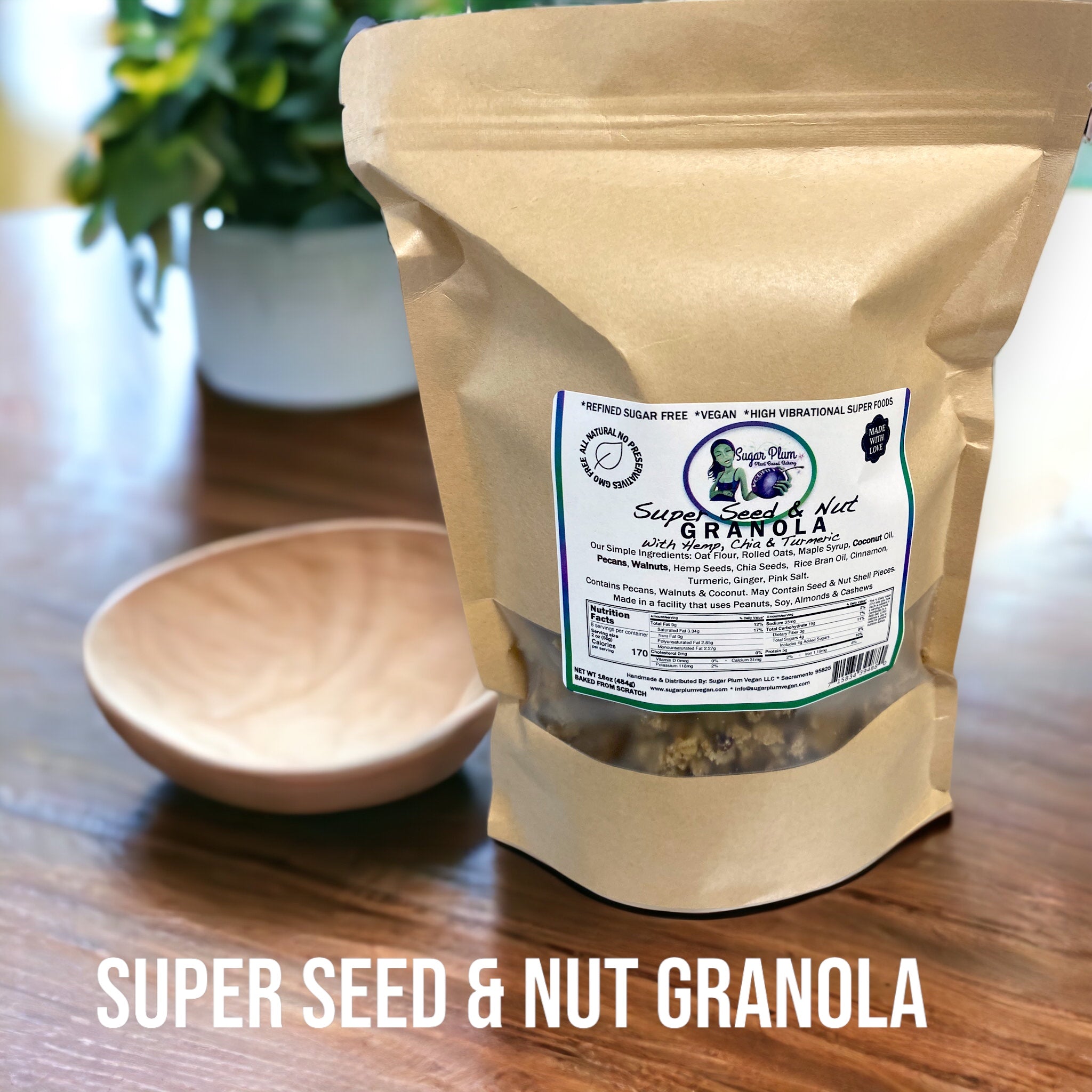 Hemp and Chia Seed Granola-VARIOUS PACK SIZES-(Refined Sugar Free)